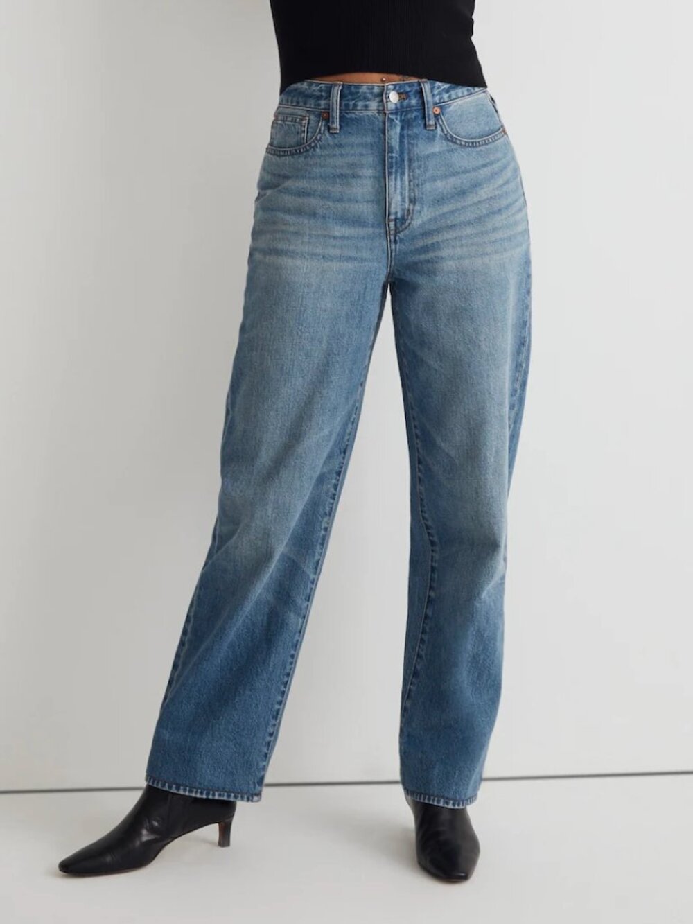 MADEWELL BAGGY STRAIGHT JEANS RELAXED FIT HIGH RISE RIGID DENIM sz 29